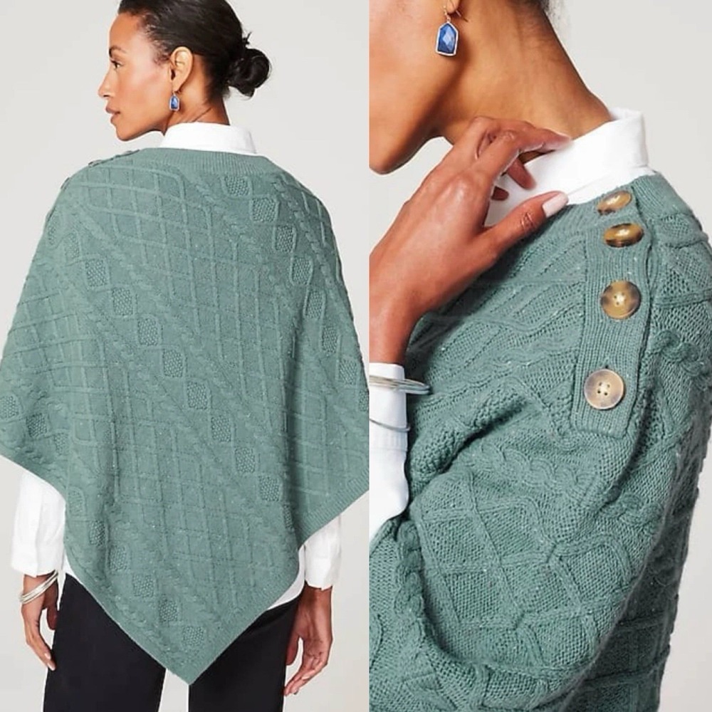 J Jill Cable Knit Poncho